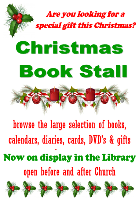 Christmas Book Stall – Open Sundays, Before and After Church